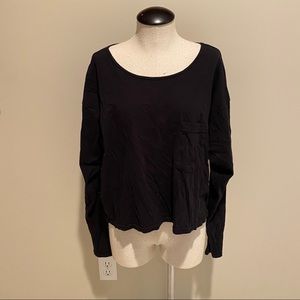 American Apparel Long Sleeve Boxy Pocket T Shirt